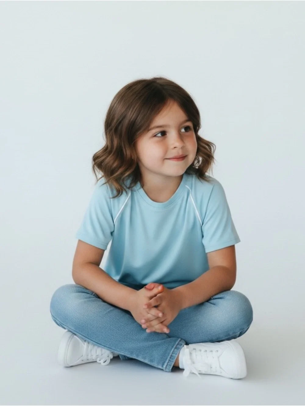 Members Mark Girls Light Blue Raglan Short Sleeve Tee NWT 7/8 Medium